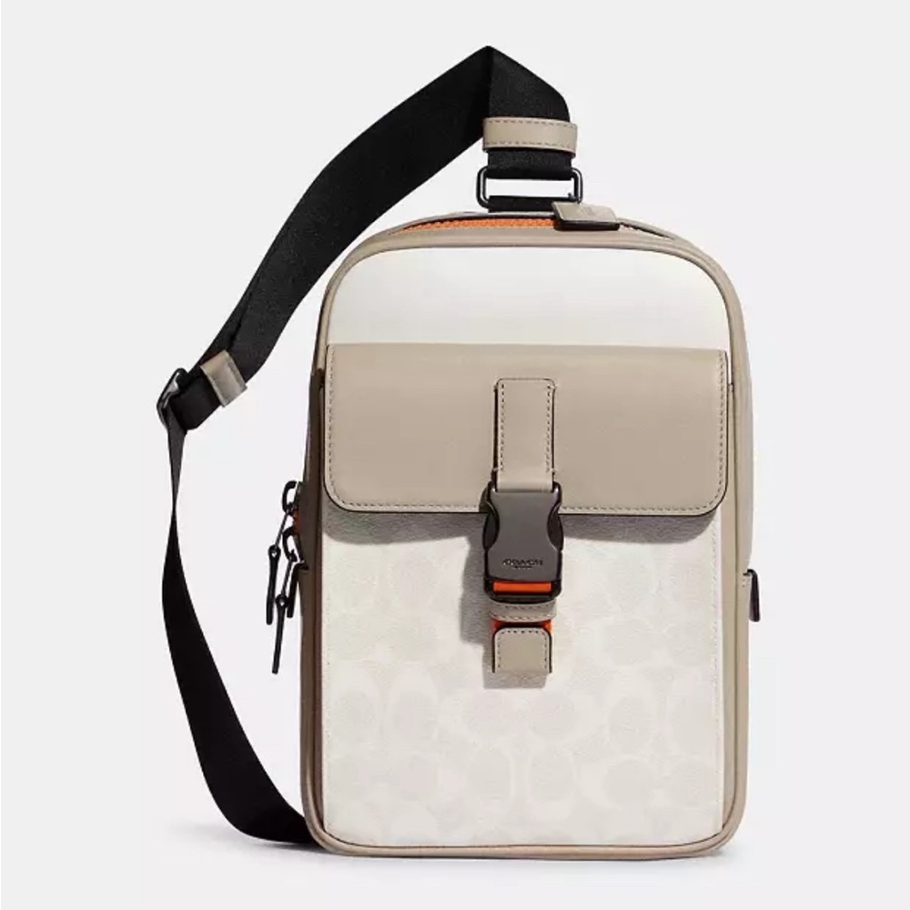 Coach Track Pack In Colorblock Signature Canvas